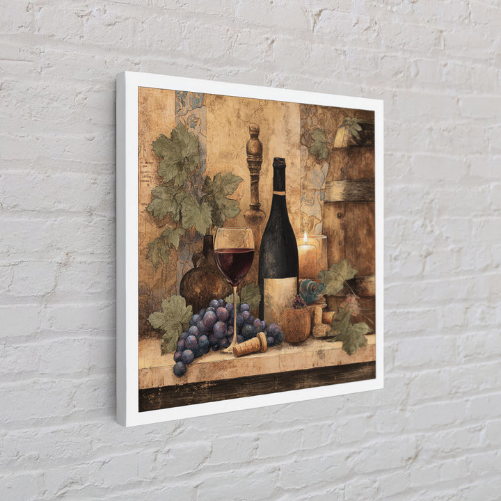 Corkscrew and Corks on Rustic Wood Framed Canvas Print, Winery Art, Wall Art Print, Winery Decor, Fine Art, Vineyard, WIN-1x1-52