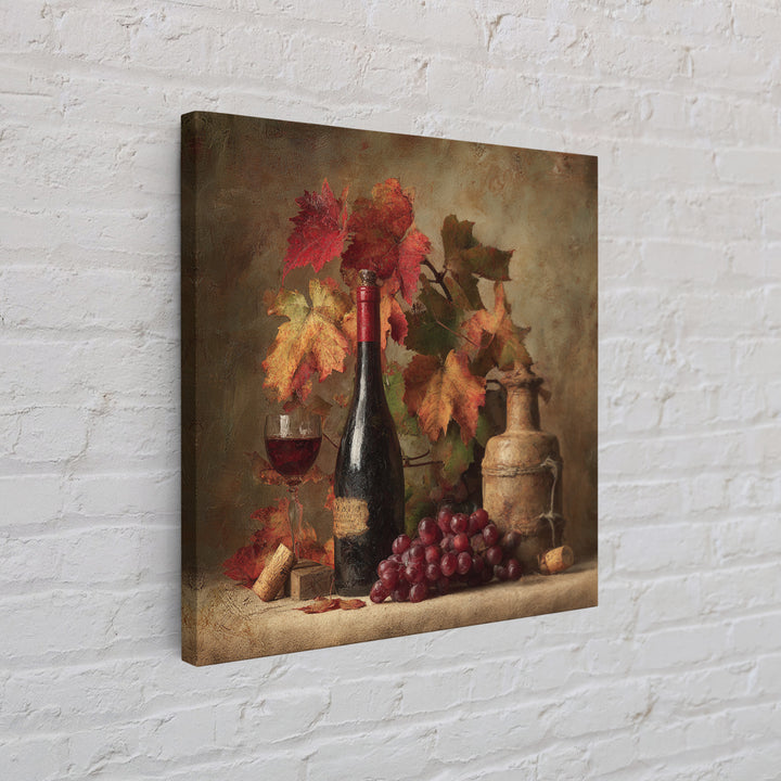 Vine Leaves Turning Autumn Red and Gold Canvas Print, Winery Art, Gallery Decor, Winery Decor, Fine Art, Vineyard, Wall Art, WIN-1x1-59