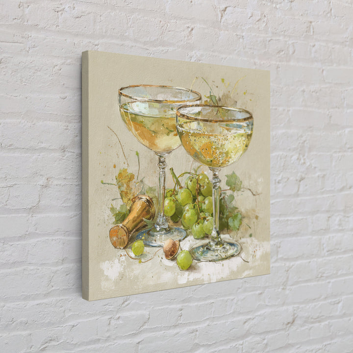 Champagne Coupe with Bubbles and Light Framed Canvas Print, Winery Art, Modern Decor, Winery Decor, Fine Art, Vineyard, WIN-1x1-67