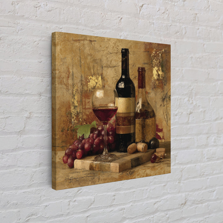 Burgundy Abstract with Gold Accents Framed Canvas Print, Winery Art, Living Room Art, Winery Decor, Abstract Art, Vineyard, WIN-1x1-71