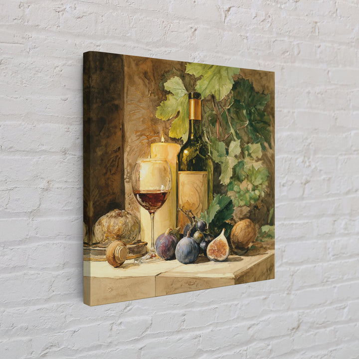 Wine Bottle and Glass Still Life Framed Canvas Print, Winery Art, Fine Art Print, Winery Decor, Fine Art, Vineyard, Wall Decor, WIN-1x1-74