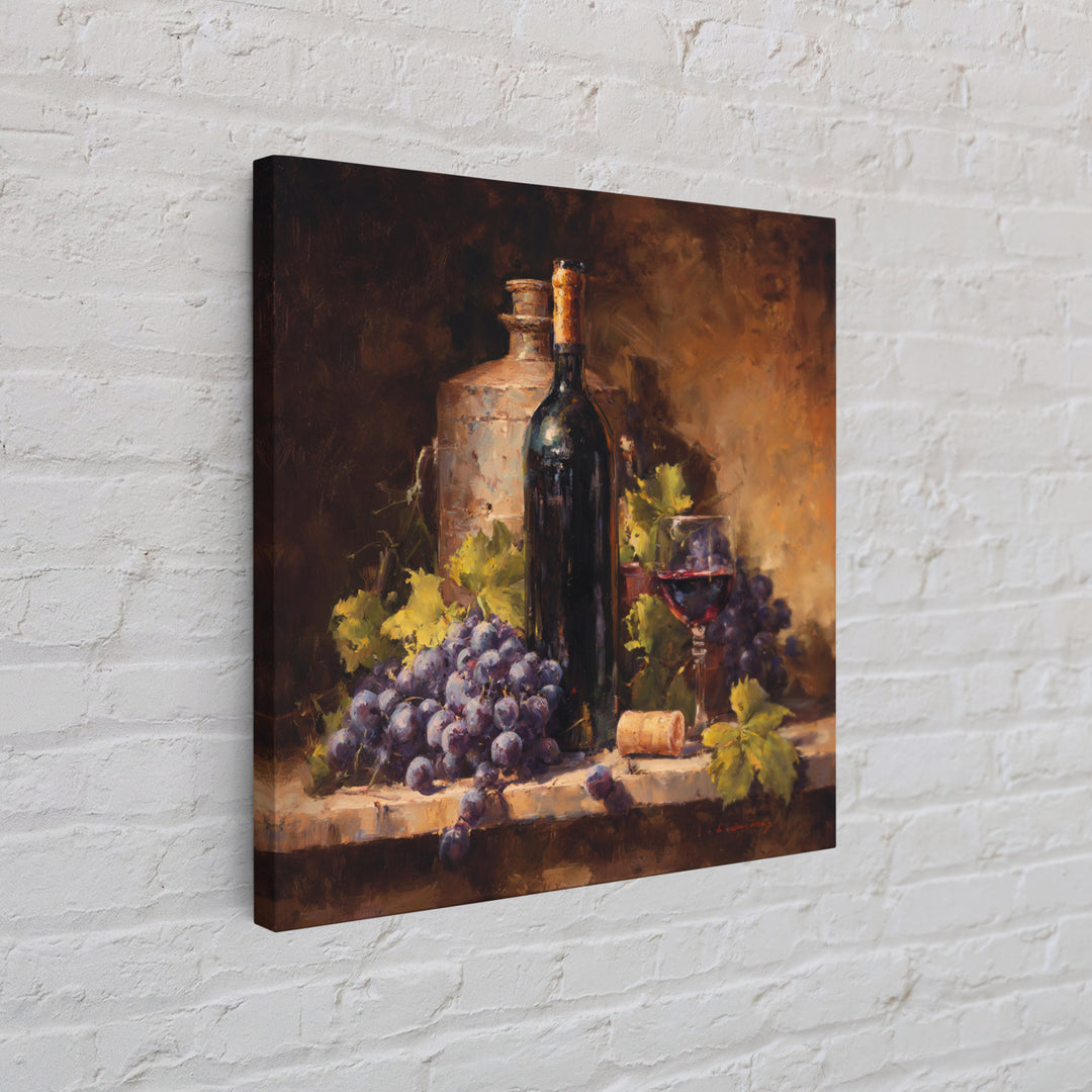 Tuscan Vineyard at Golden Hour Canvas Print, Winery Art, Statement Artwork, Winery Decor, Fine Art, Vineyard, Painting, WIN-1x1-75