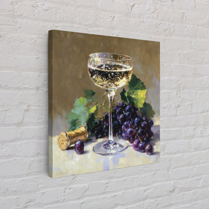 Champagne Coupe with Bubbles and Light Canvas Print, Winery Art, Room Decor, Winery Decor, Fine Art, Vineyard, WIN-1x1-91
