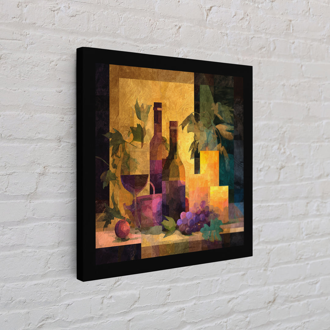 Burgundy Abstract with Gold Accents Canvas Print, Winery Art, Fine Art Print, Winery Decor, Abstract Art, Vineyard, Wall Decor, WIN-1x1-95
