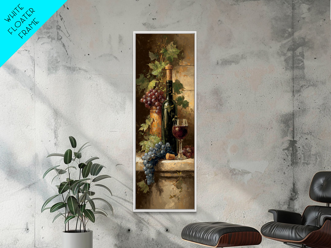 Olive Branch and Wine Glass Mediterranean Still Canvas Print, Winery Art, Wall Art, Winery Decor, Watercolor Art, Vineyard, WIN-1x3-12