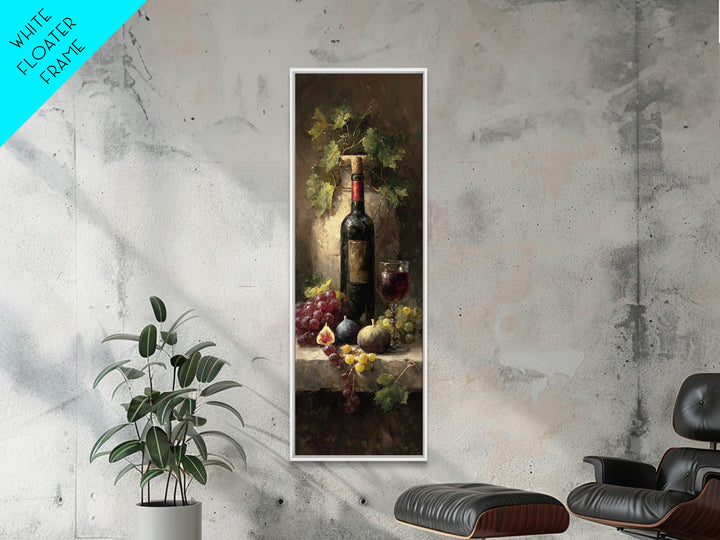 Wine Bottle and Glass Still Life Canvas Print, Winery Art, Gallery Decor, Winery Decor, Fine Art, Vineyard, Wall Art, WIN-1x3-14