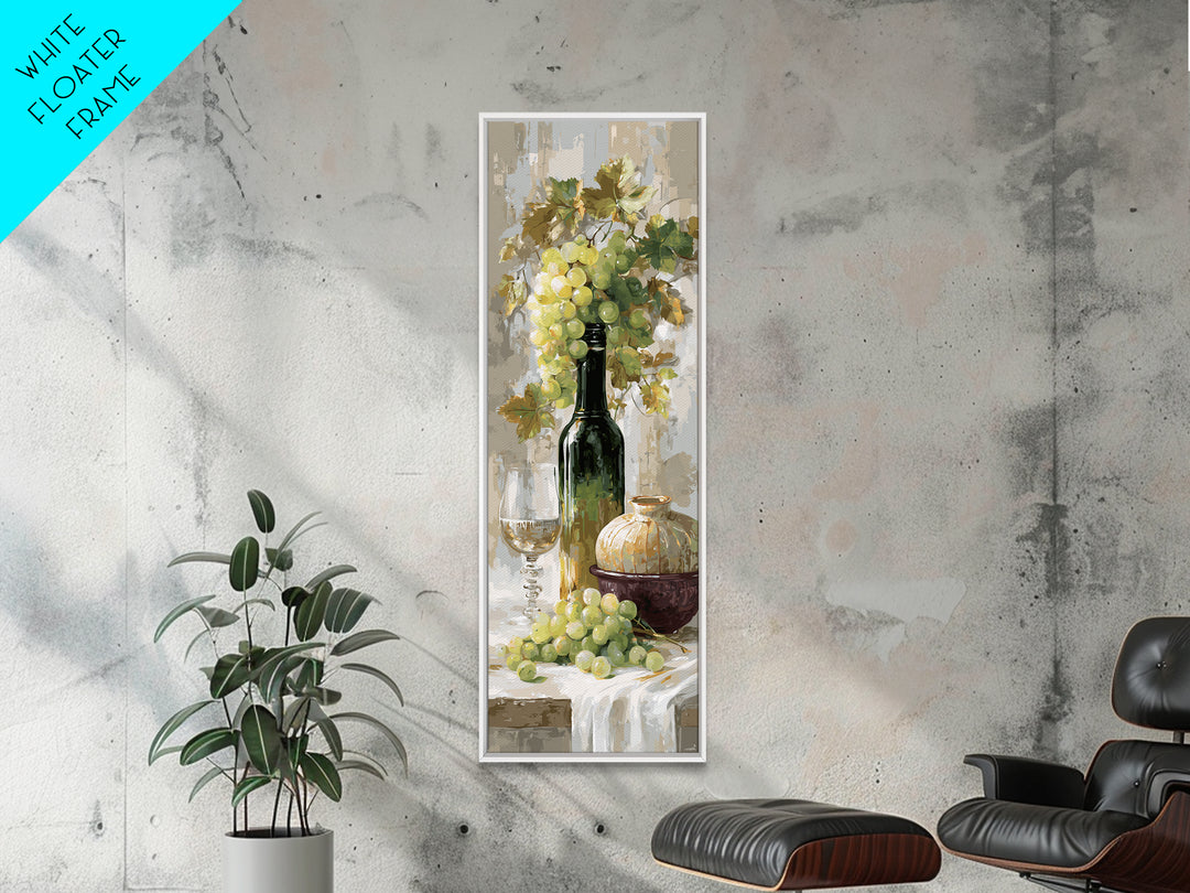 Champagne Grapes and White Linen Still Life Canvas Print, Winery Art, Art, Winery Decor, Fine Art, Vineyard, Farmhouse Decor, WIN-1x3-17