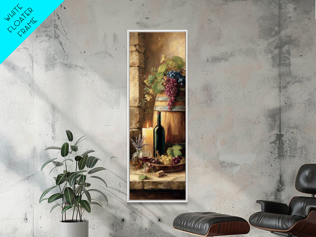 Wine Barrel with Lavender and Sunlight Canvas Print, Winery Art, Neutral Decor, Winery Decor, Fine Art, Vineyard, Home Decor, WIN-1x3-18
