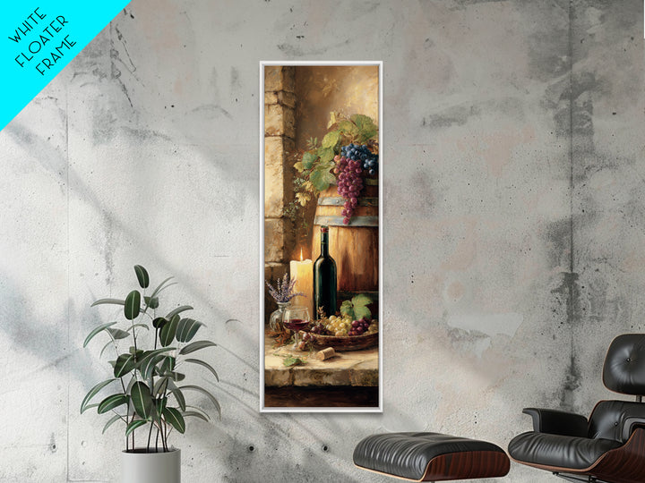 Wine Barrel with Lavender and Sunlight Canvas Print, Winery Art, Neutral Decor, Winery Decor, Fine Art, Vineyard, Home Decor, WIN-1x3-18