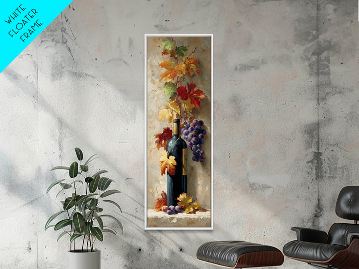 Vine Leaves Turning Autumn Red and Gold Canvas Print, Winery Art, Framed Art, Winery Decor, Fine Art, Vineyard, Landscape Art, WIN-1x3-23