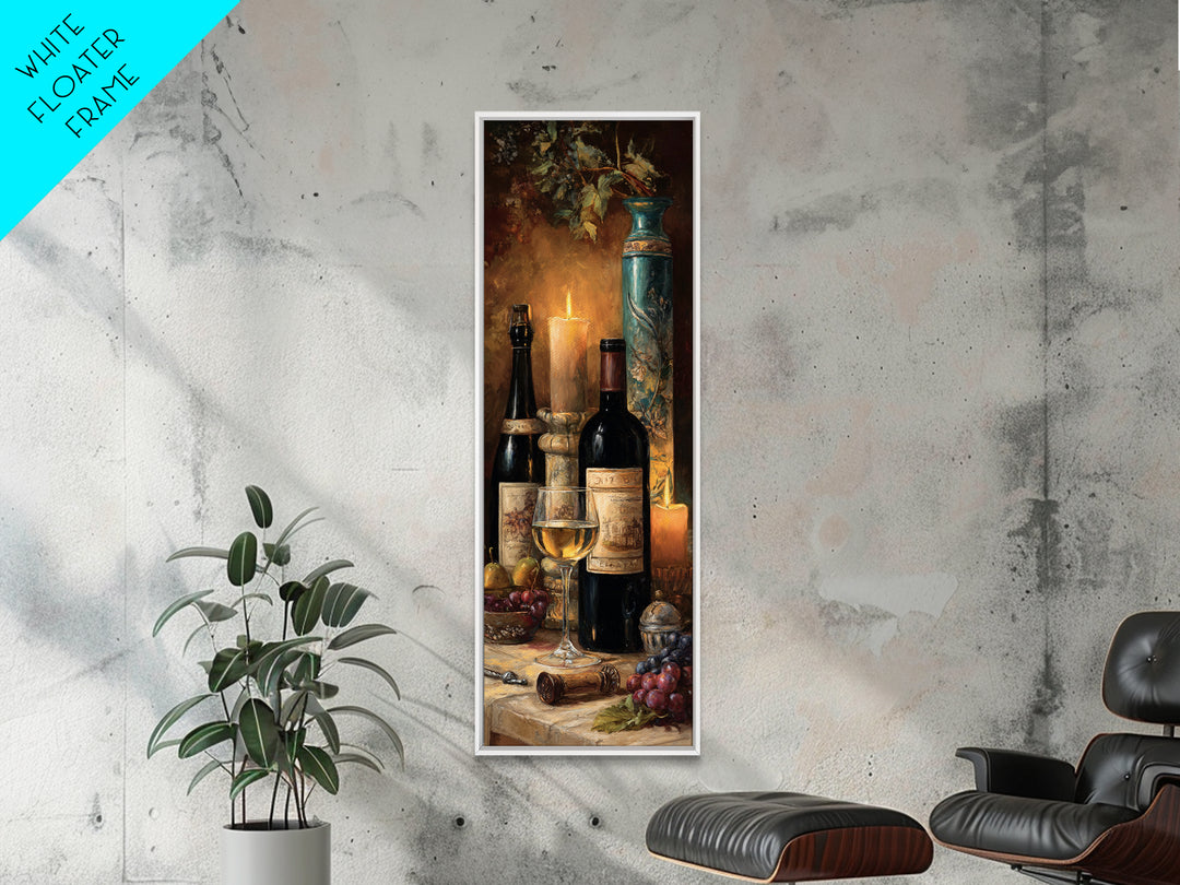 Old Cellar Key and Wine Label Shapes Framed Canvas Print, Winery Art, Wall Decor, Winery Decor, Fine Art, Vineyard, Kitchen Art, WIN-1x3-24