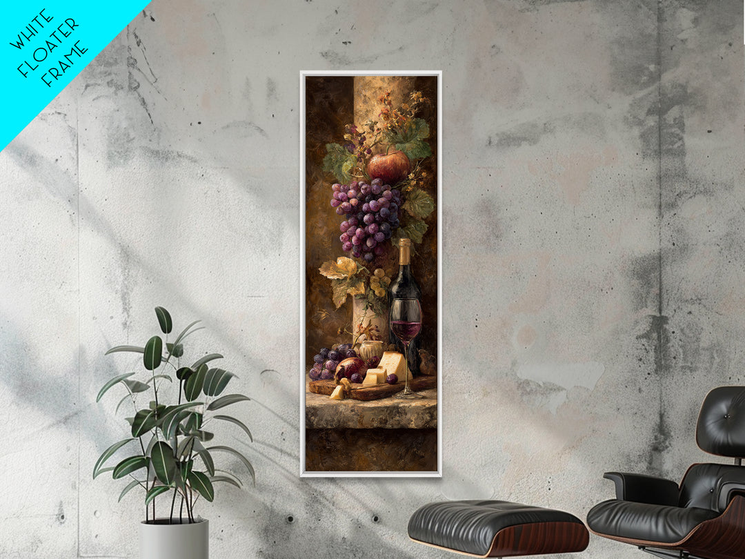Charcuterie Board with Grapes and Cheese Canvas Print, Winery Art, Wall Hanging, Winery Decor, Vineyard, Preppy Wall Art, WIN-1x3-25