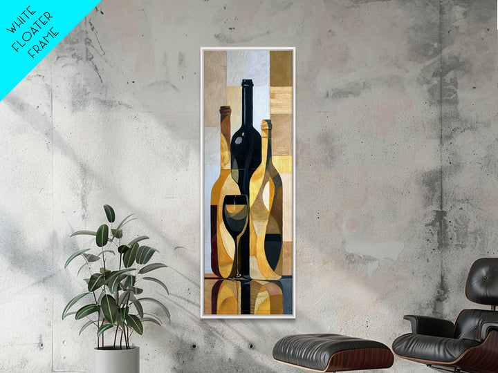 Black and Gold Wine Bottle Silhouette Canvas Print, Winery Art, Painting, Winery Decor, Fine Art, Vineyard, Living Room Decor, WIN-1x3-28