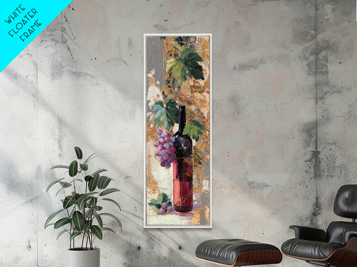 Burgundy Abstract with Gold Accents Canvas Print, Winery Art, Artwork, Winery Decor, Abstract Art, Vineyard, Bar Decor, WIN-1x3-35