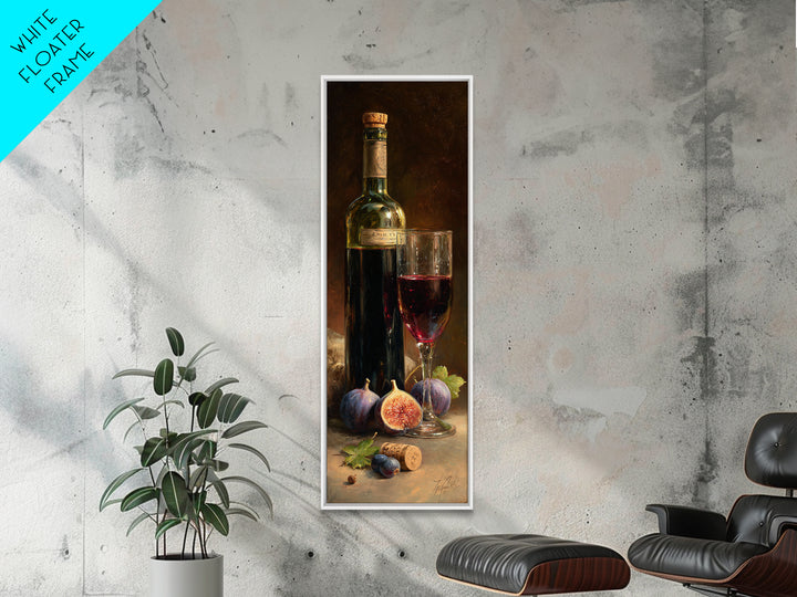 Wine Bottle and Glass Still Life Canvas Print, Winery Art, Gallery Decor, Winery Decor, Fine Art, Vineyard, Wall Art, WIN-1x3-38