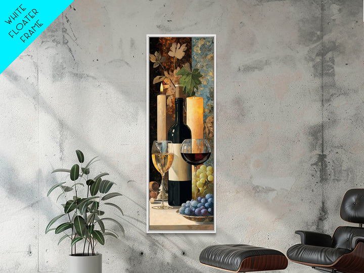 Wine Tasting Flight Rendered as Elegant Still Framed Canvas Print, Winery Art, Modern Decor, Winery Decor, Fine Art, Vineyard, WIN-1x3-46