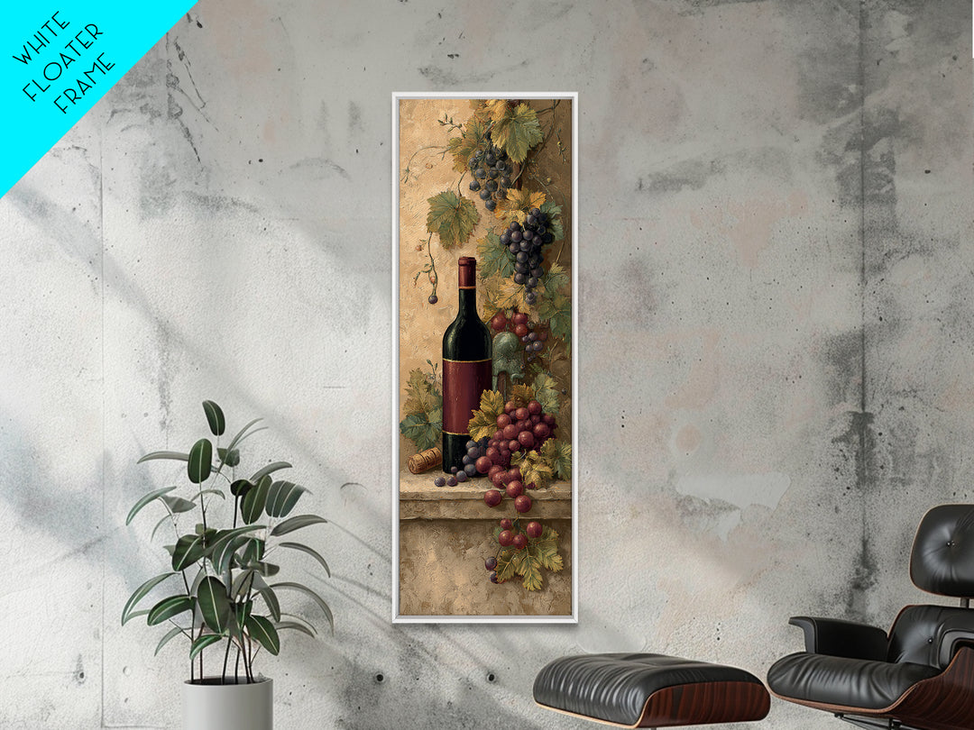 Old Cellar Key and Wine Label Shapes Canvas Print, Winery Art, Oil Painting, Winery Decor, Abstract Art, Vineyard, WIN-1x3-48