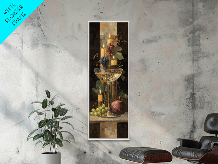 Champagne Coupe with Bubbles and Light Canvas Print, Winery Art, Kitchen Wall Decor, Winery Decor, Oil Painting, Vineyard, WIN-1x3-55