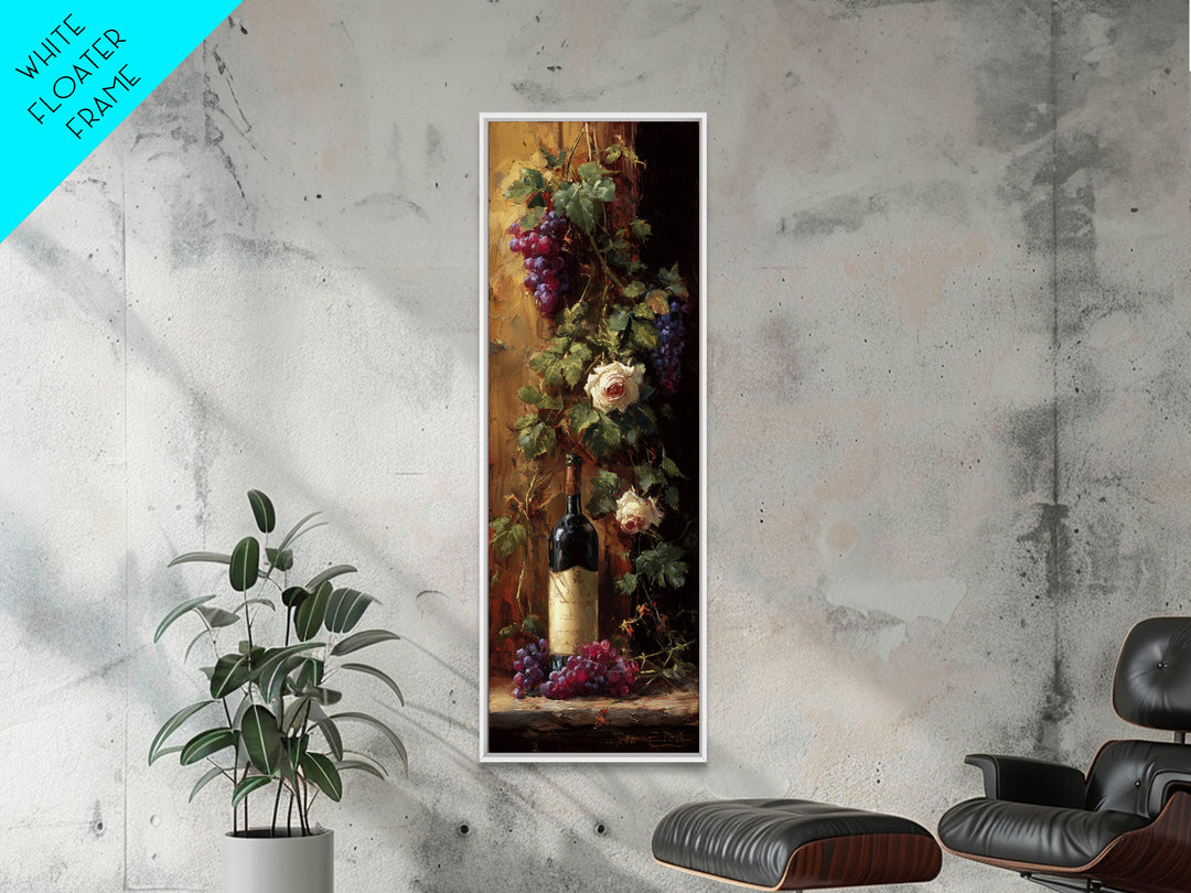 Vineyard Gate with Climbing Roses Framed Canvas Print, Winery Art, Neutral Decor, Winery Decor, Fine Art, Vineyard, Home Decor, WIN-1x3-75