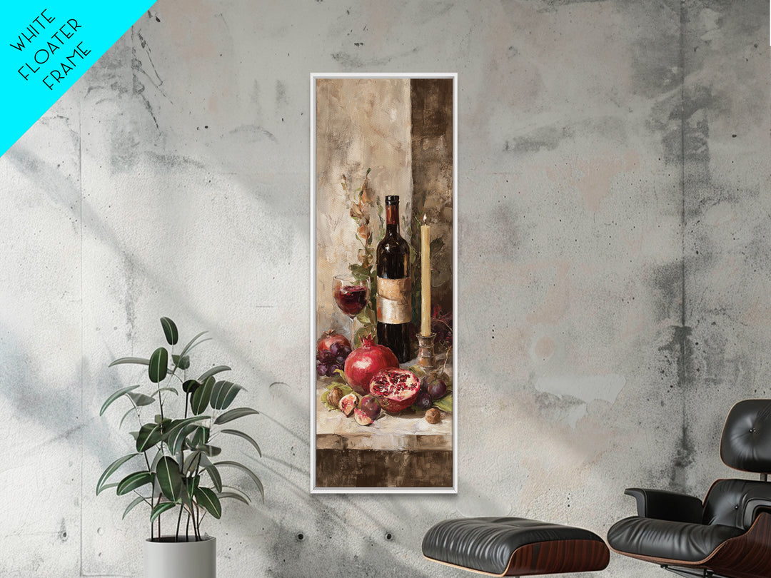 Pomegranate Figs and Red Wine Composition Canvas Print, Winery Art, Art, Winery Decor, Fine Art, Vineyard, Farmhouse Decor, WIN-1x3-77