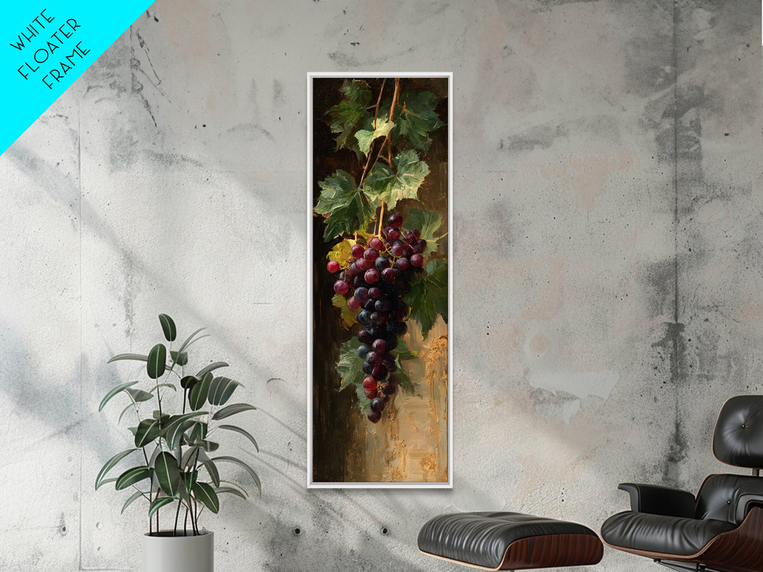 Single Grape Cluster Botanical Study Canvas Print, Winery Art, Retro Wall Art, Winery Decor, Fine Art, Vineyard, Modern Decor, WIN-1x3-81