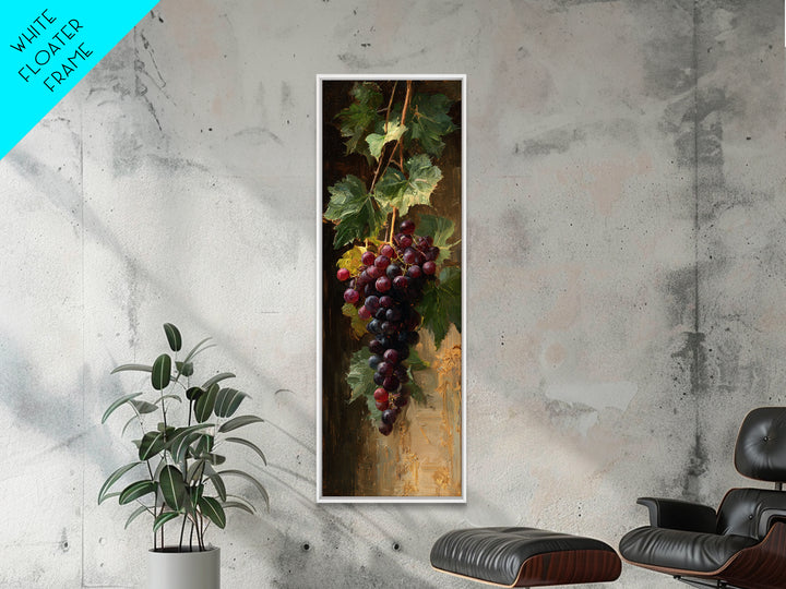 Single Grape Cluster Botanical Study Canvas Print, Winery Art, Retro Wall Art, Winery Decor, Fine Art, Vineyard, Modern Decor, WIN-1x3-81