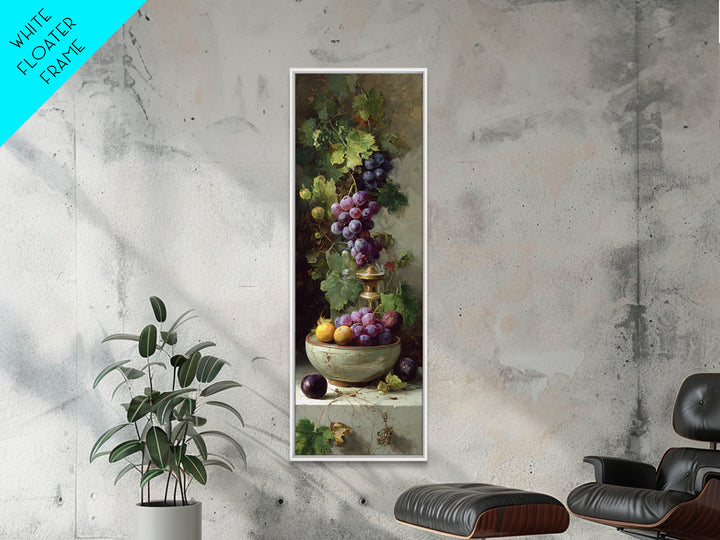 Grapes in a Ceramic Bowl with Shadows Canvas Print, Winery Art, Print, Winery Decor, Fine Art, Vineyard, Wall Art Print, WIN-1x3-93