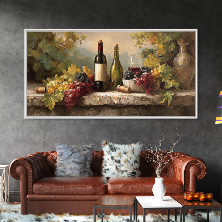 Italian Villa Vineyard Landscape Framed Canvas Print, Winery Art, Fine Art Print, Winery Decor, Fine Art, Vineyard, Wall Decor, WIN-2x1-16
