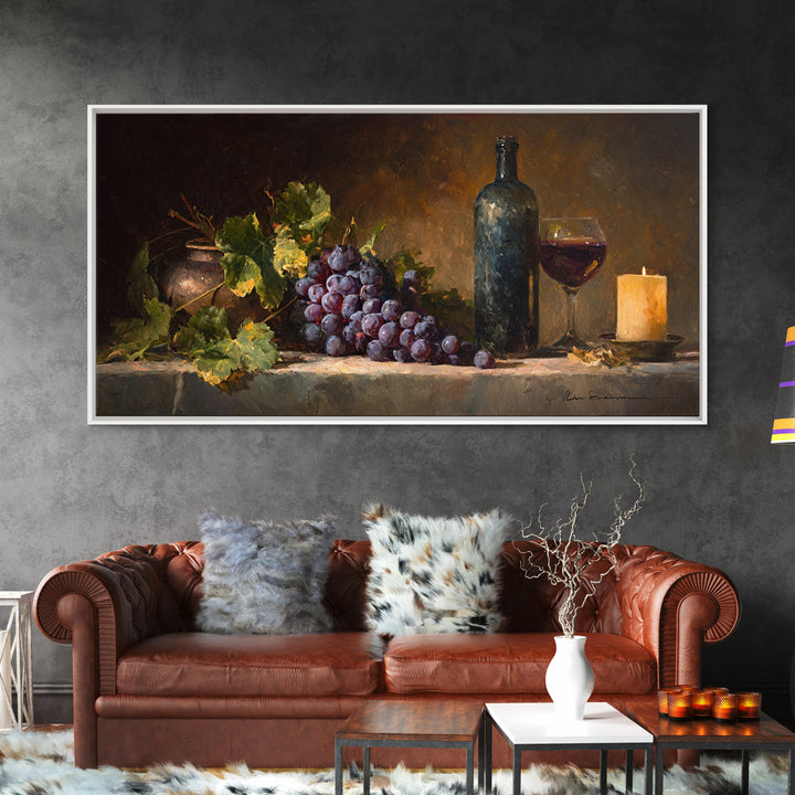 Single Grape Cluster Botanical Study Canvas Print, Winery Art, Print, Winery Decor, Fine Art, Vineyard, Wall Art Print, WIN-2x1-17