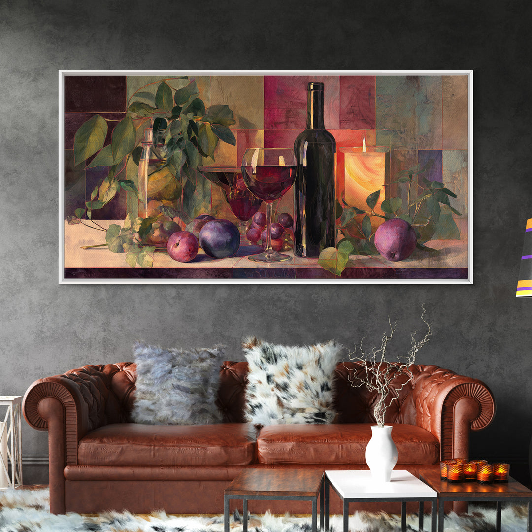 Red Wine Swirl Abstract Framed Canvas Print, Winery Art, Boho Decor, Winery Decor, Fine Art, Vineyard, Art Print, WIN-2x1-27