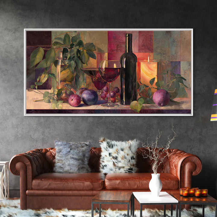 Red Wine Swirl Abstract Framed Canvas Print, Winery Art, Boho Decor, Winery Decor, Fine Art, Vineyard, Art Print, WIN-2x1-27