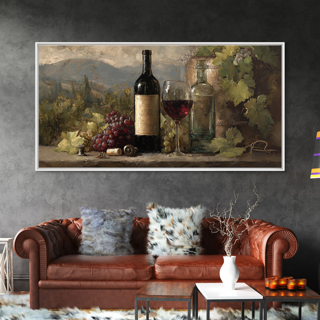 Old Cellar Key and Wine Label Shapes Canvas Print, Winery Art, Wall Art, Winery Decor, Abstract Art, Vineyard, Kitchen Wall Art, WIN-2x1-32