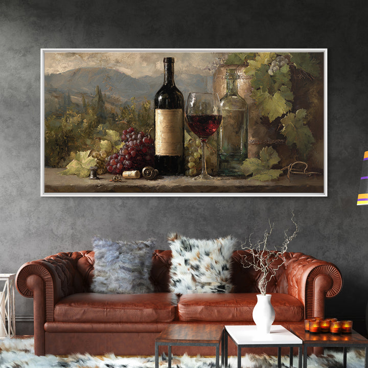 Old Cellar Key and Wine Label Shapes Canvas Print, Winery Art, Wall Art, Winery Decor, Abstract Art, Vineyard, Kitchen Wall Art, WIN-2x1-32