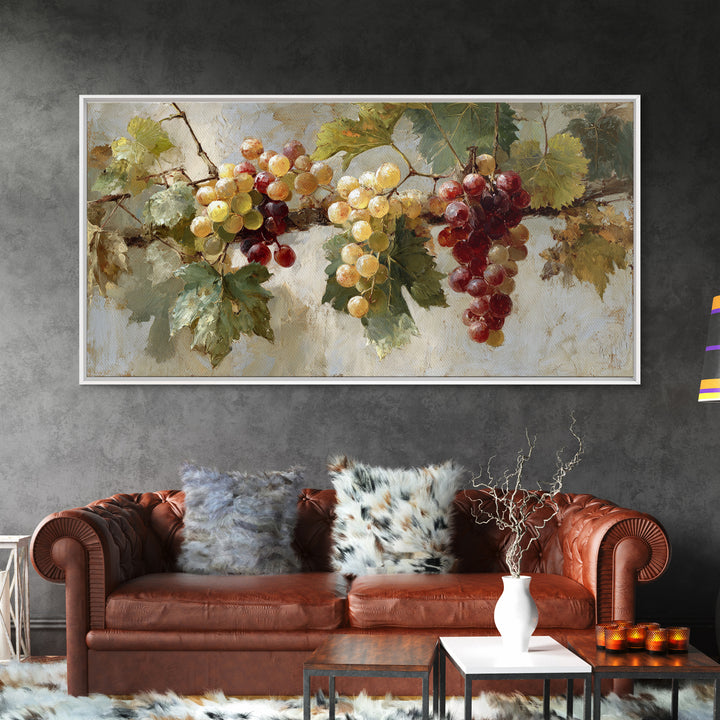 Single Grape Cluster Botanical Study Canvas Print, Winery Art, Print, Winery Decor, Fine Art, Vineyard, Wall Art Print, WIN-2x1-41