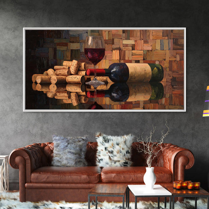 Corks Arranged as Geometric Pattern Canvas Print, Winery Art, Wall Art, Winery Decor, Abstract Art, Vineyard, Kitchen Wall Art, WIN-2x1-62