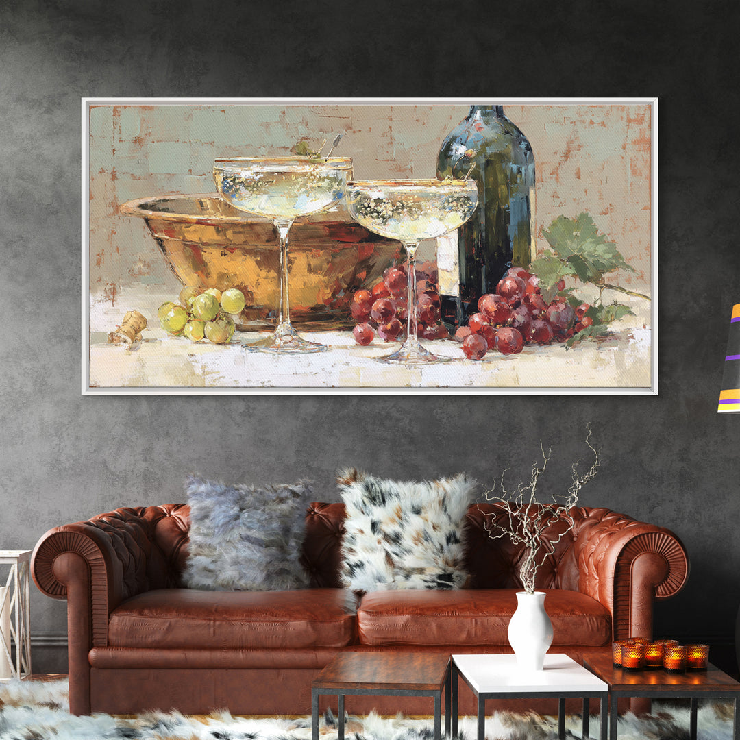 Champagne Coupe with Bubbles and Light Canvas Print, Winery Art, Wall Art Print, Winery Decor, Vineyard, Gallery Decor, WIN-2x1-63
