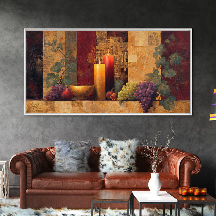 Burgundy Abstract with Gold Accents Framed Canvas Print, Winery Art, Gallery Decor, Winery Decor, Fine Art, Vineyard, WIN-2x1-67