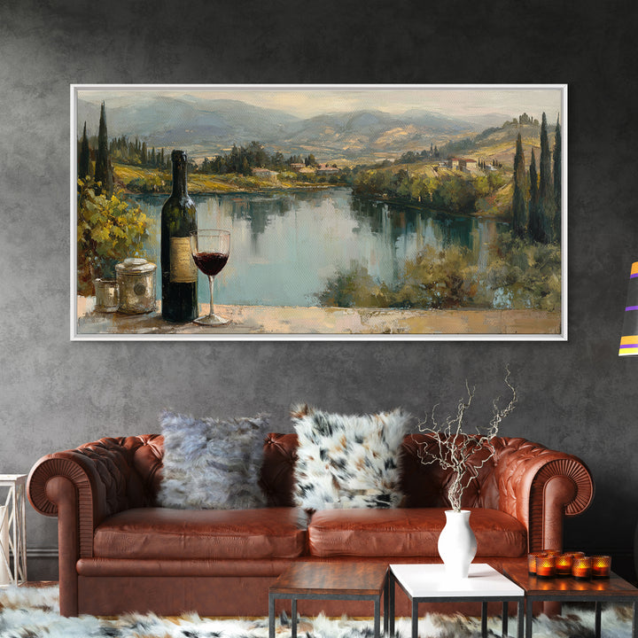 French Vineyard Hills Canvas Print, Winery Art, Living Room Decor, Winery Decor, Vineyard, Travel Poster, Cocktail Wall Art, WIN-2x1-76