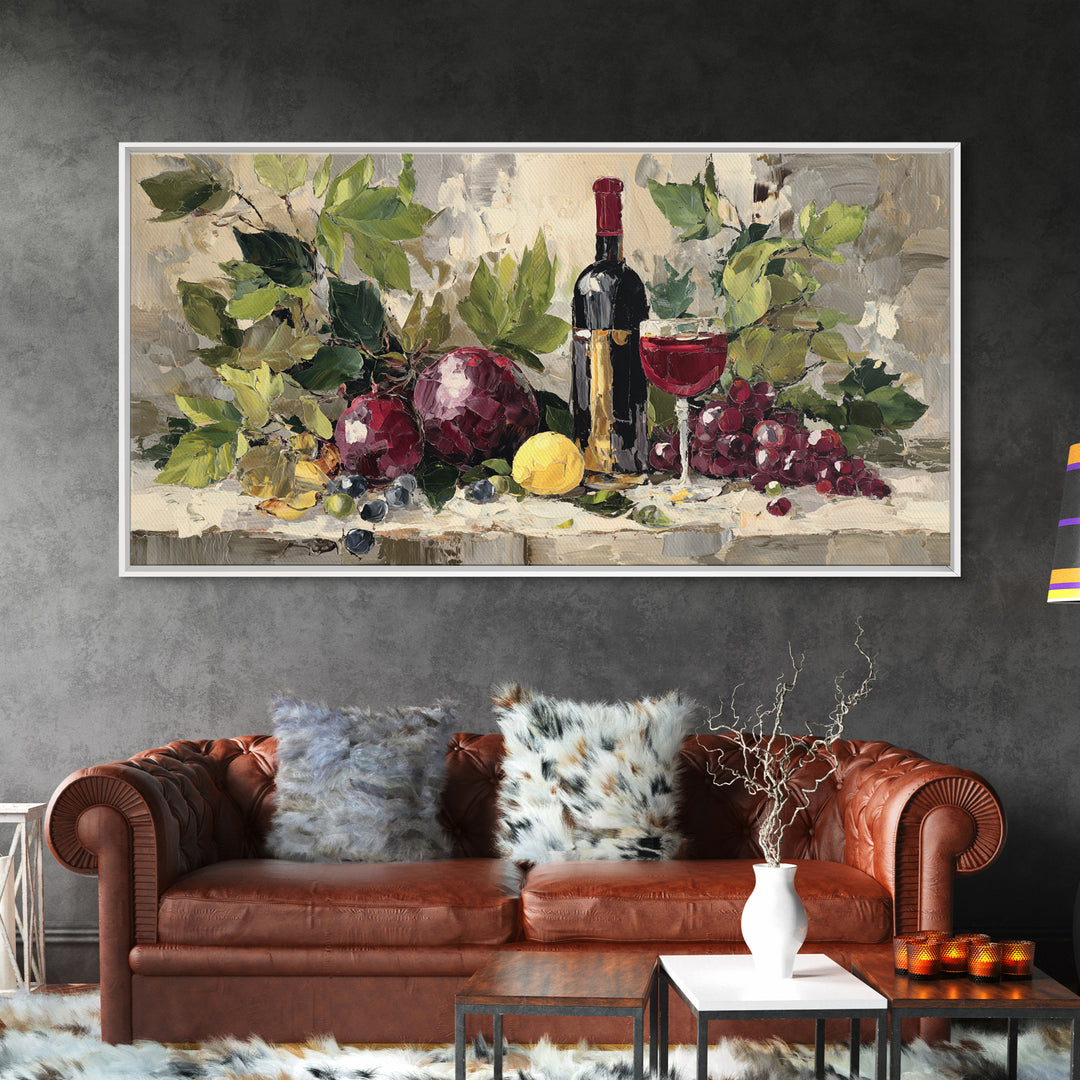 Burgundy Abstract with Gold Accents Framed Canvas Print, Winery Art, Artwork, Winery Decor, Abstract Art, Vineyard, Bar Decor, WIN-2x1-91