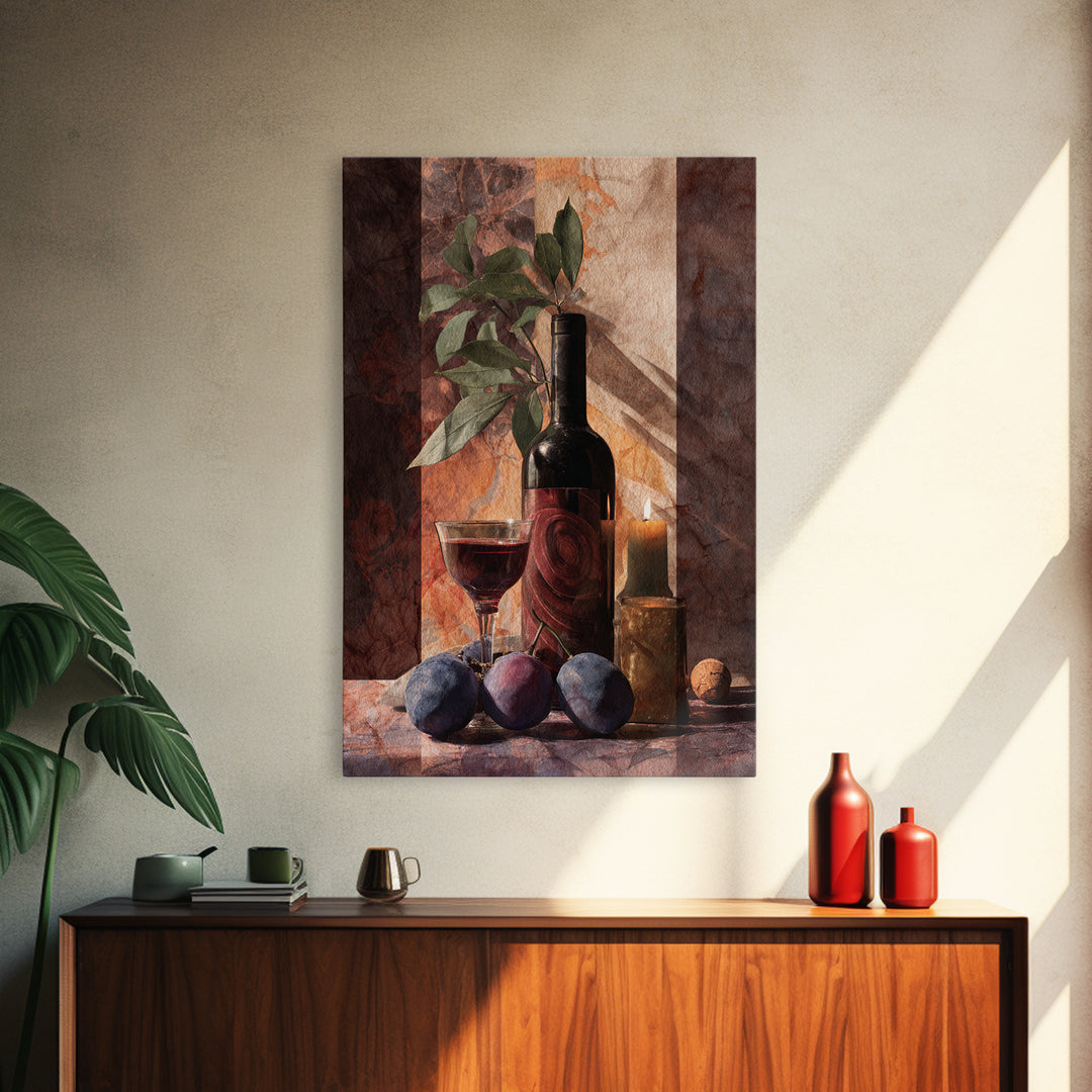 Red Wine Swirl Abstract Canvas Print, Winery Art, Minimalist Decor, Winery Decor, Fine Art, Vineyard, Artwork, Kitchen Decor, WIN-2x3-15
