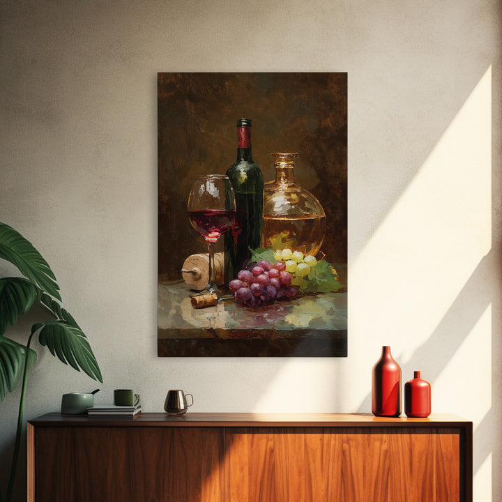 Tuscan Vineyard at Golden Hour Canvas Print, Winery Art, Oil Painting, Winery Decor, Watercolor Art, Vineyard, WIN-2x3-35