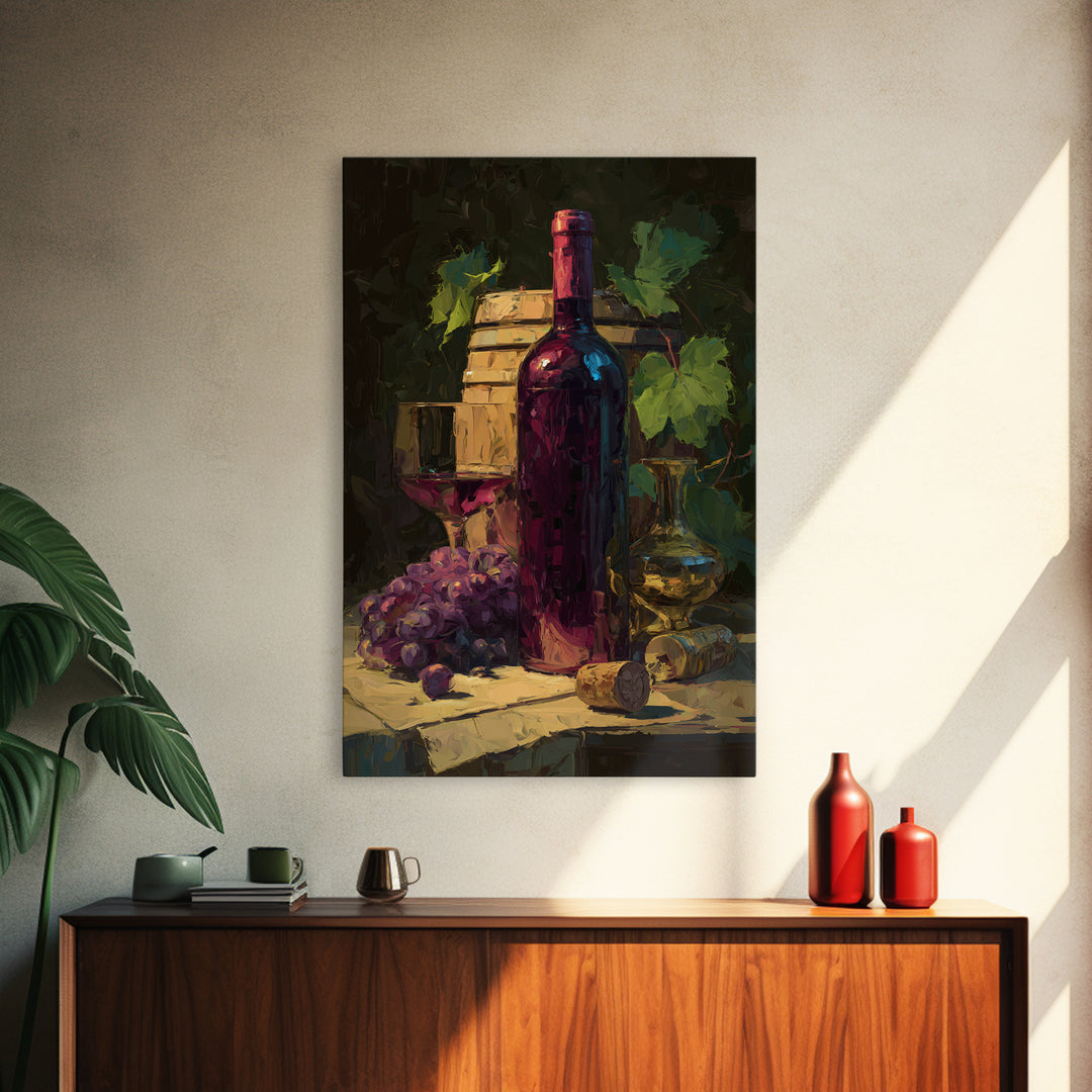 Red Wine Swirl Abstract Framed Canvas Print, Winery Art, Kitchen Art, Winery Decor, Abstract Art, Vineyard, Living Room Art, WIN-2x3-63