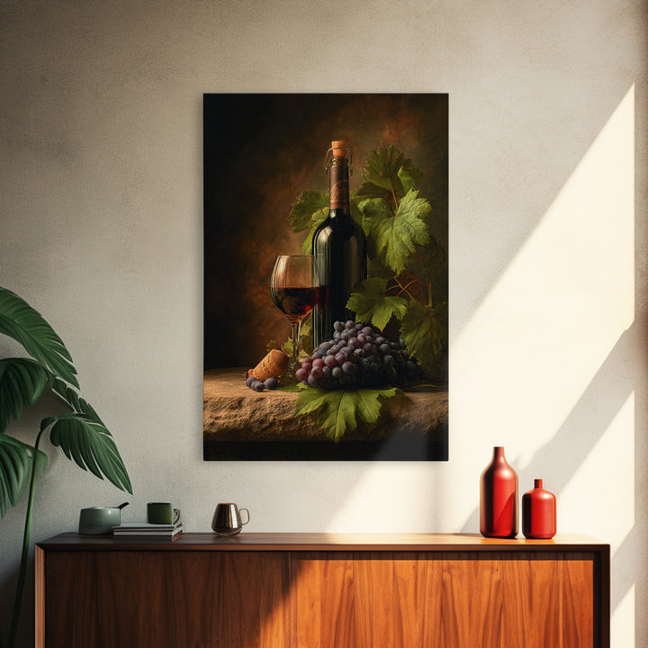 Wine Tasting Flight Rendered as Elegant Still Canvas Print, Winery Art, Art Print, Winery Decor, Oil Painting, Vineyard, WIN-2x3-66