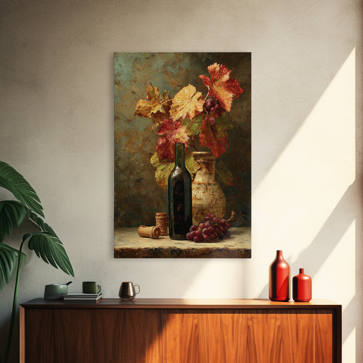 Vine Leaves Turning Autumn Red and Gold Canvas Print, Winery Art, Living Room Art, Winery Decor, Fine Art, Vineyard, WIN-2x3-91