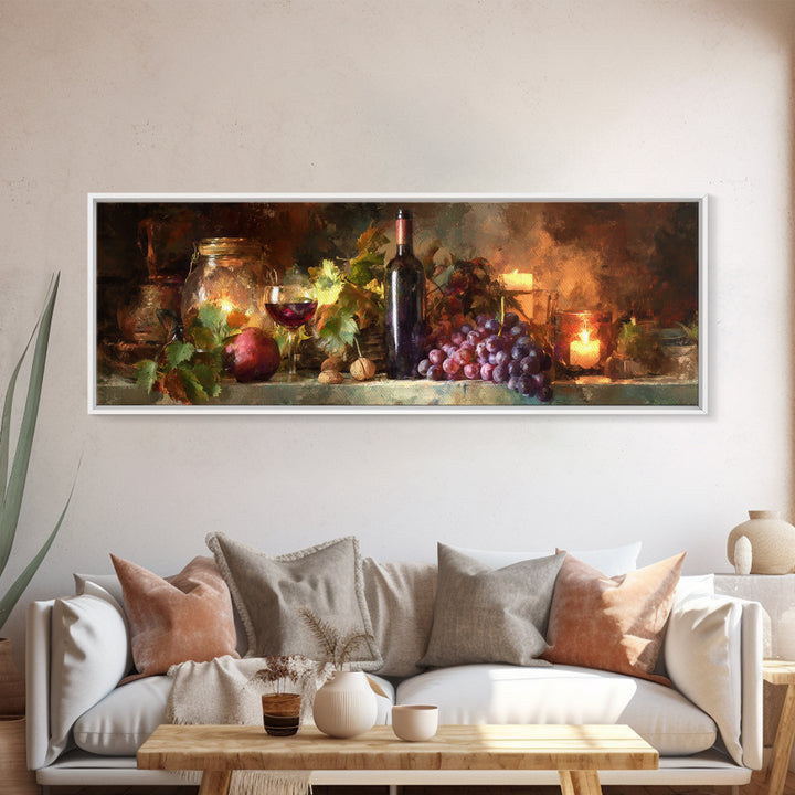 Wine Harvest Basket Canvas Print, Winery Art, Modern Decor, Winery Decor, Fine Art, Vineyard, Wall Decor, Painting, Art Print, WIN-3x1-14