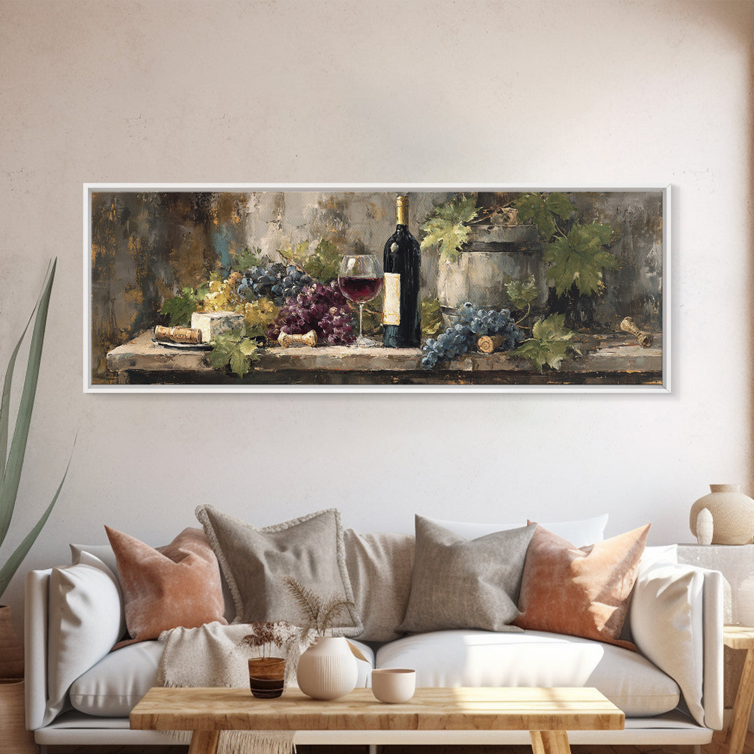 Corkscrew and Corks on Rustic Wood Canvas Print, Winery Art, Bar Art, Winery Decor, Fine Art, Vineyard, Textured Painting, WIN-3x1-20