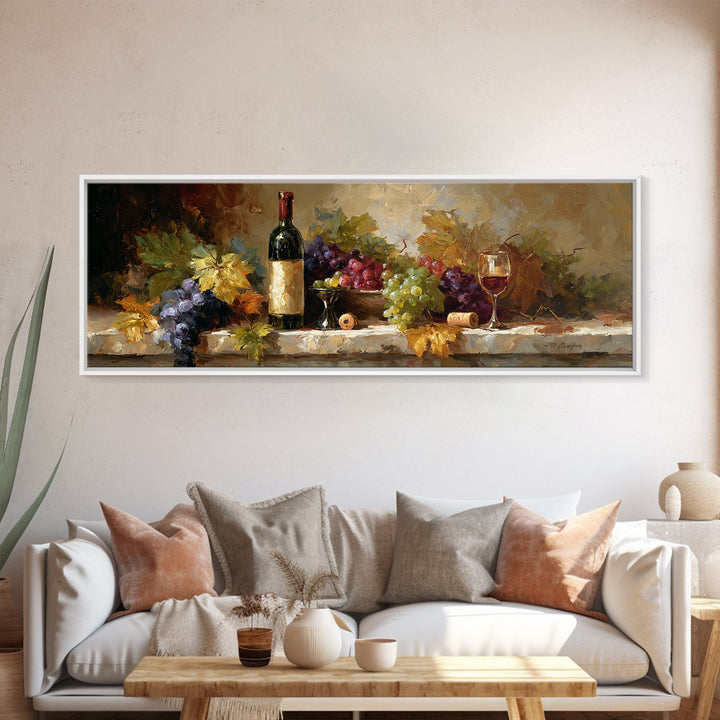 Wine Tasting Flight Rendered as Elegant Still Canvas Print, Winery Art, Kitchen Art, Winery Decor, Watercolor Art, Vineyard, WIN-3x1-26