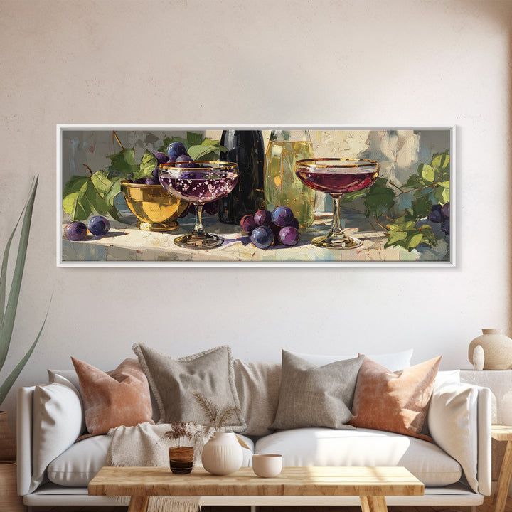 Champagne Coupe with Bubbles and Light Canvas Print, Winery Art, Minimalist Decor, Winery Decor, Fine Art, Vineyard, Artwork, WIN-3x1-35