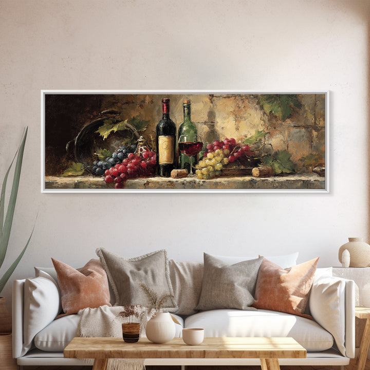 Old Cellar Key and Wine Label Shapes Canvas Print, Winery Art, Bar Decor, Winery Decor, Abstract Art, Vineyard, Boho Decor, WIN-3x1-4