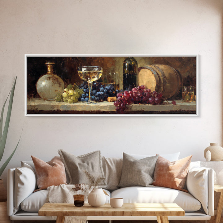 Champagne Coupe with Bubbles and Light Framed Canvas Print, Winery Art, Painting, Winery Decor, Vineyard, Living Room Decor, WIN-3x1-59